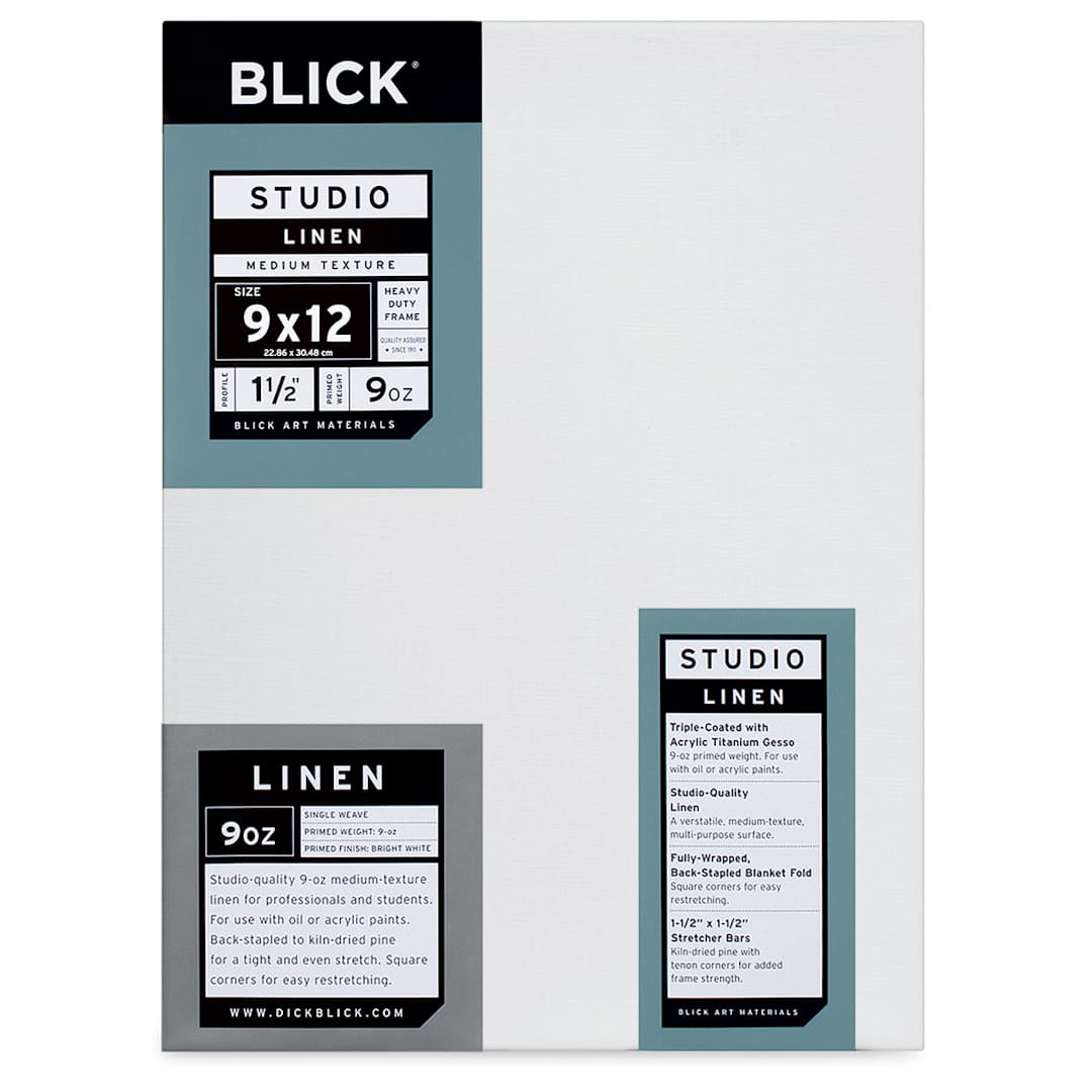 Open in modal - Blick Studio Linen Stretched Canvas - 9" x 12", Gallery 1-1/2" Profile