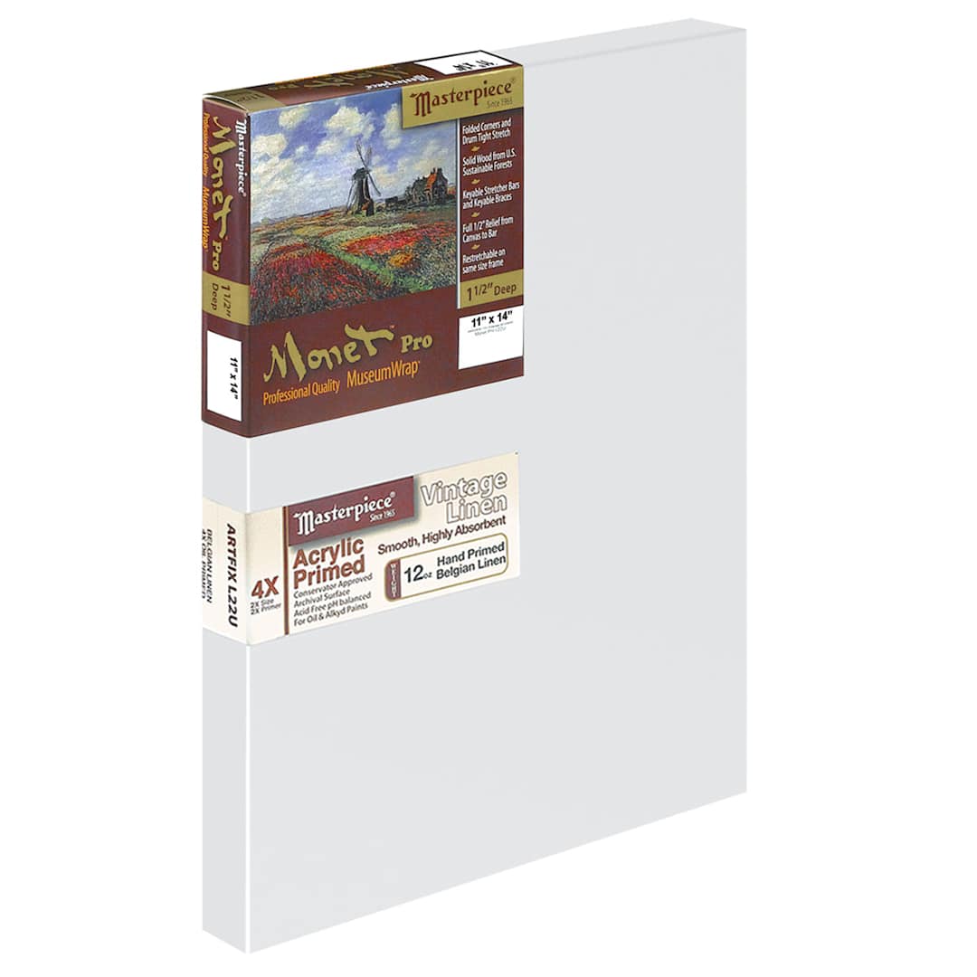 Open in modal - Masterpiece Monet Pro Artfix Linen Canvas - 11" x 14", Acrylic Primed