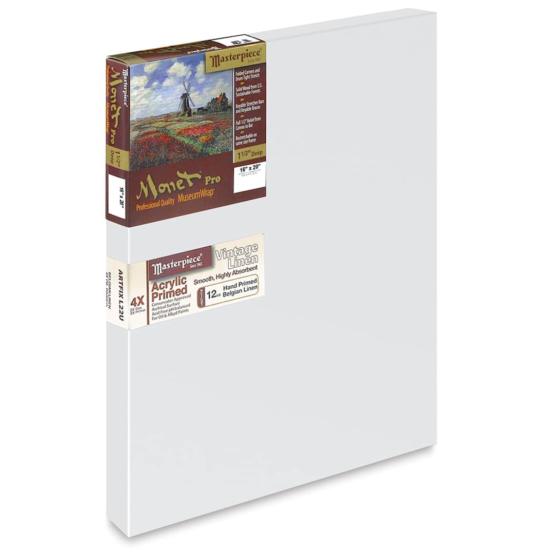 Open in modal - Masterpiece Monet Pro Artfix Linen Canvas - 16" x 20", Acrylic Primed