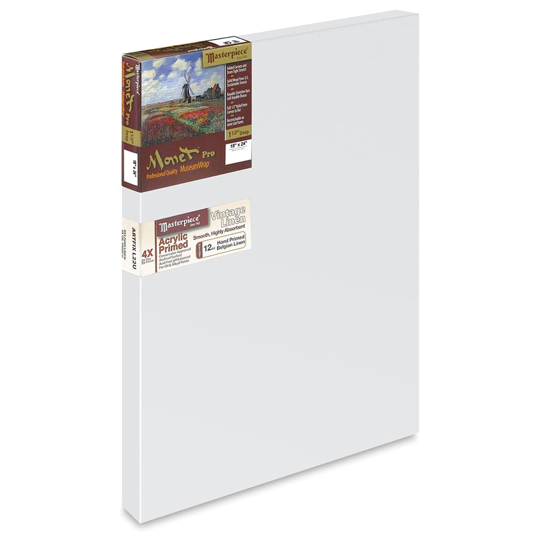Open in modal - Masterpiece Monet Pro Artfix Linen Canvas - 18" x 24", Acrylic Primed