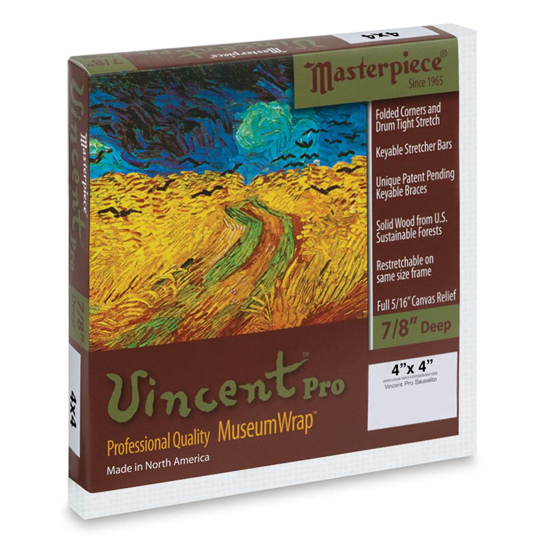 Open in modal - Masterpiece Vincent Pro Sausalito Cotton Canvas - 4" x 4", Acrylic Primed