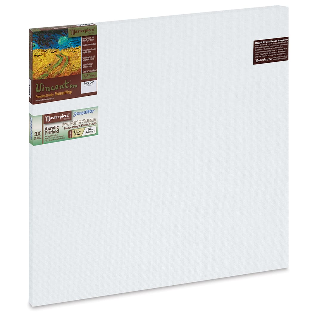 Open in modal - Masterpiece Vincent Pro Sausalito Cotton Canvas - 24" x 24", Acrylic Primed
