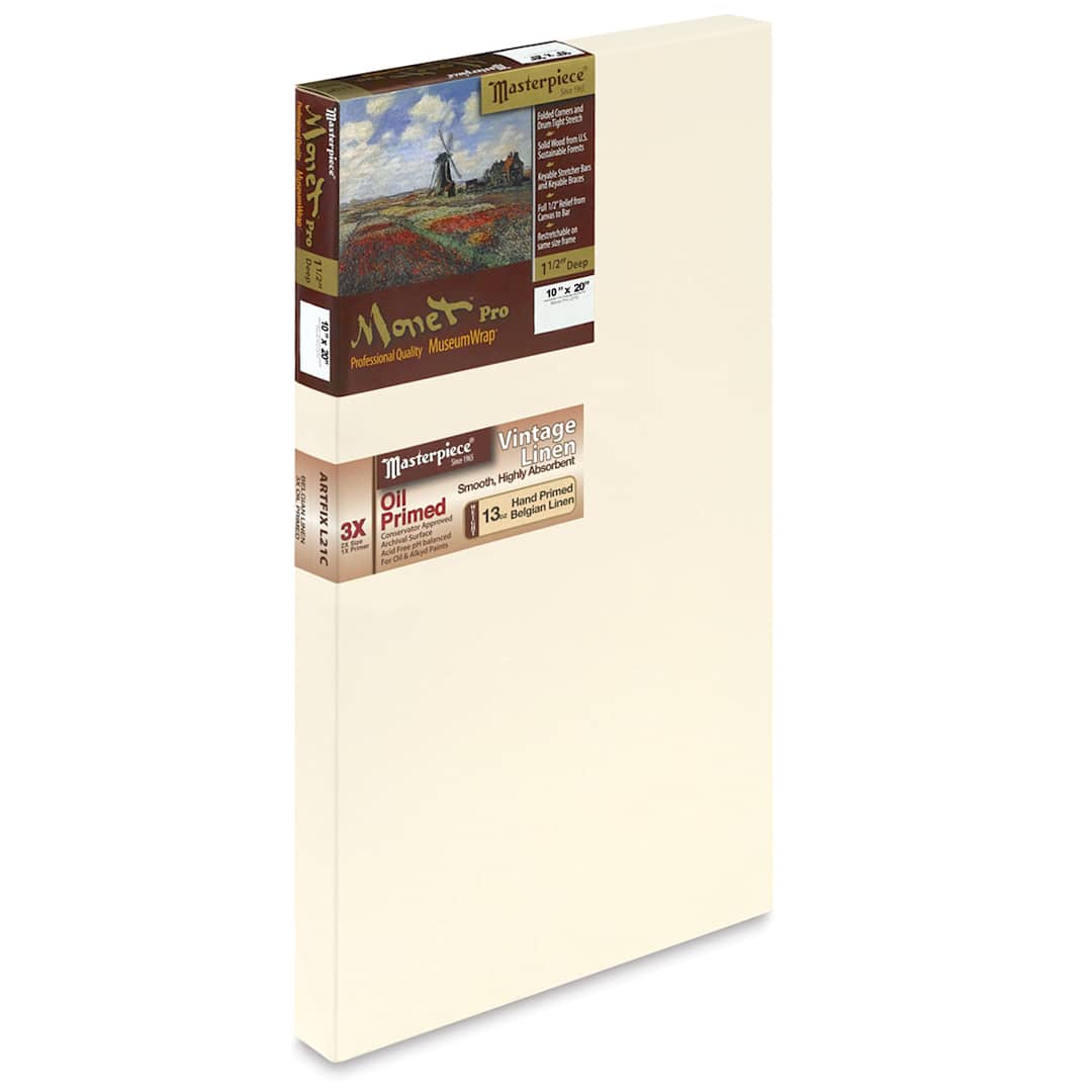 Open in modal - Masterpiece Monet Pro Linen Canvas - 10" x 20", Oil Primed