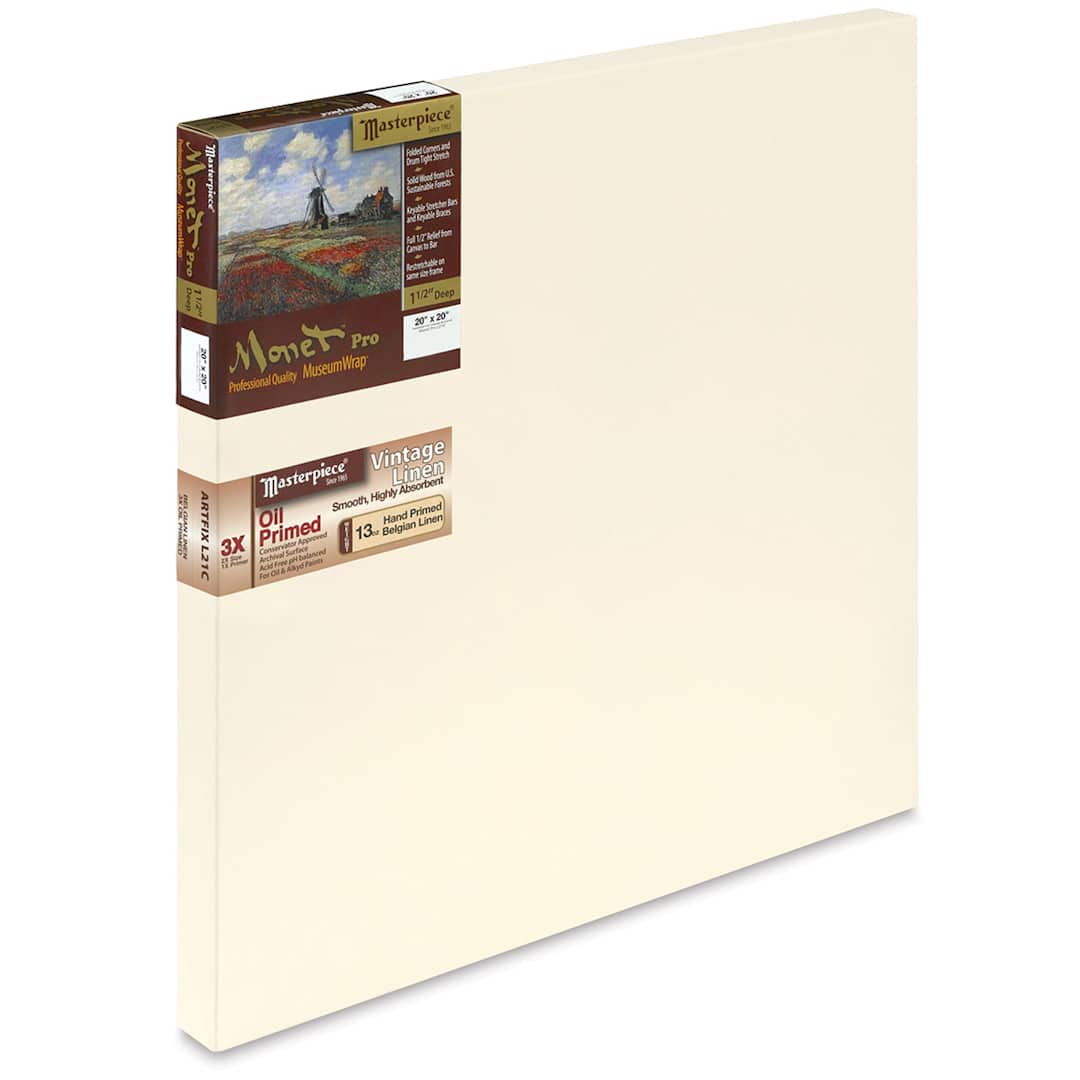 Open in modal - Masterpiece Monet Pro Linen Canvas - 20" x 20", Oil Primed