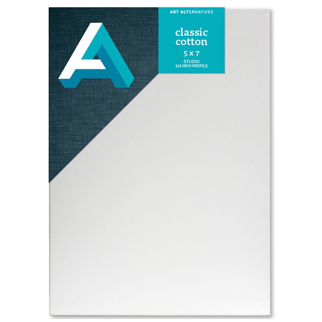 Open in modal - Art Alternatives Classic Cotton Stretched Canvas, Studio, .75 in Profile, 5 in x 7 in