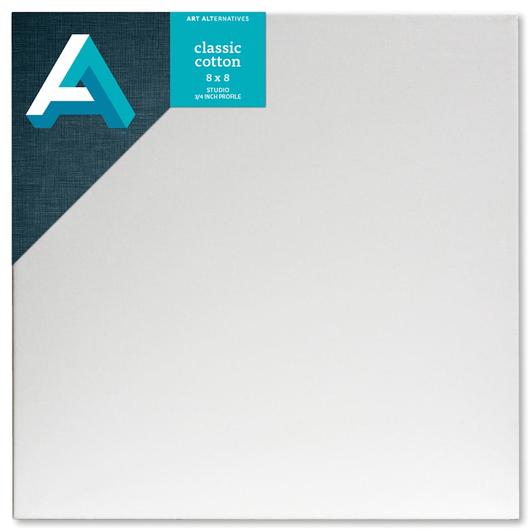 Open in modal - Art Alternatives Classic Cotton Stretched Canvas, Studio, .75 in Profile, 8 in x 8 in