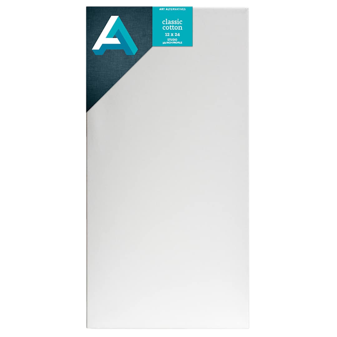 Open in modal - Art Alternatives Classic Cotton Stretched Canvas, Studio, .75 in Profile, 12 in x 24 in