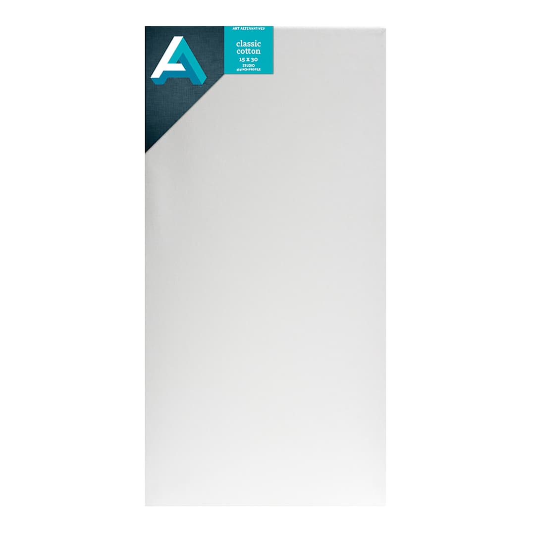 Open in modal - Art Alternatives Classic Cotton Stretched Canvas, Studio, .75 in Profile, 15 in x 30 in