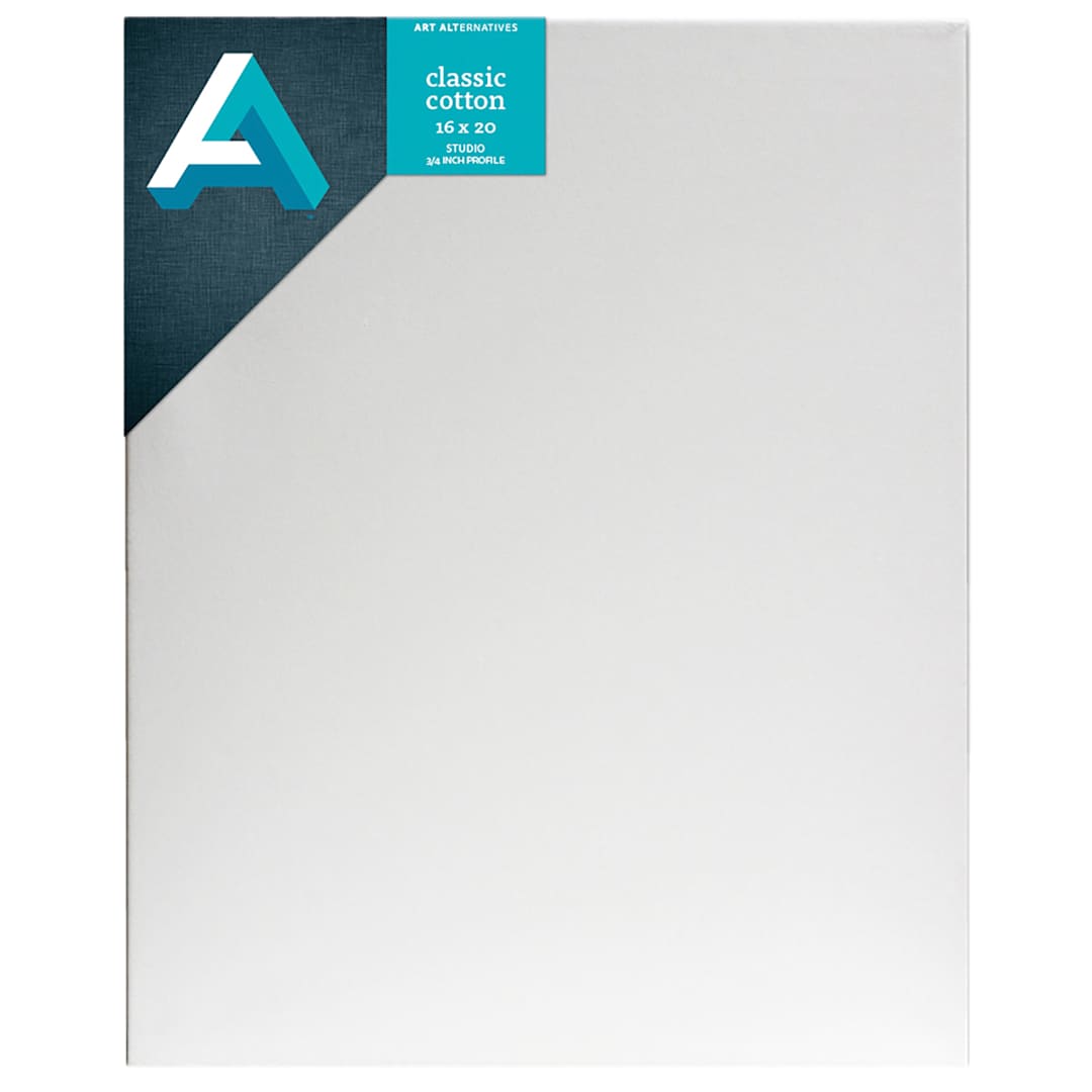 Open in modal - Art Alternatives Classic Cotton Stretched Canvas, Studio, .75 in Profile, 16 in x 20 in