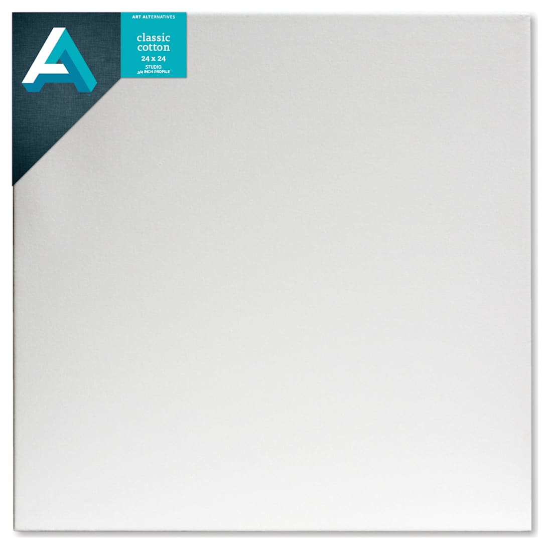 Open in modal - Art Alternatives Classic Cotton Stretched Canvas, Studio, .75 in Profile, 24 in x 24 in