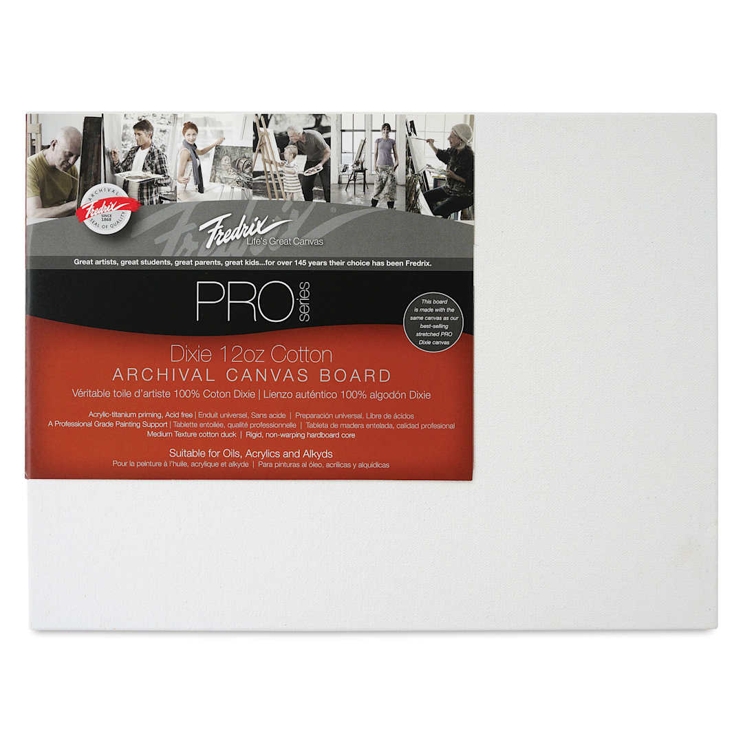 Open in modal - Fredrix Pro Series Dixie Archival Canvas Board - 9" x 12" 