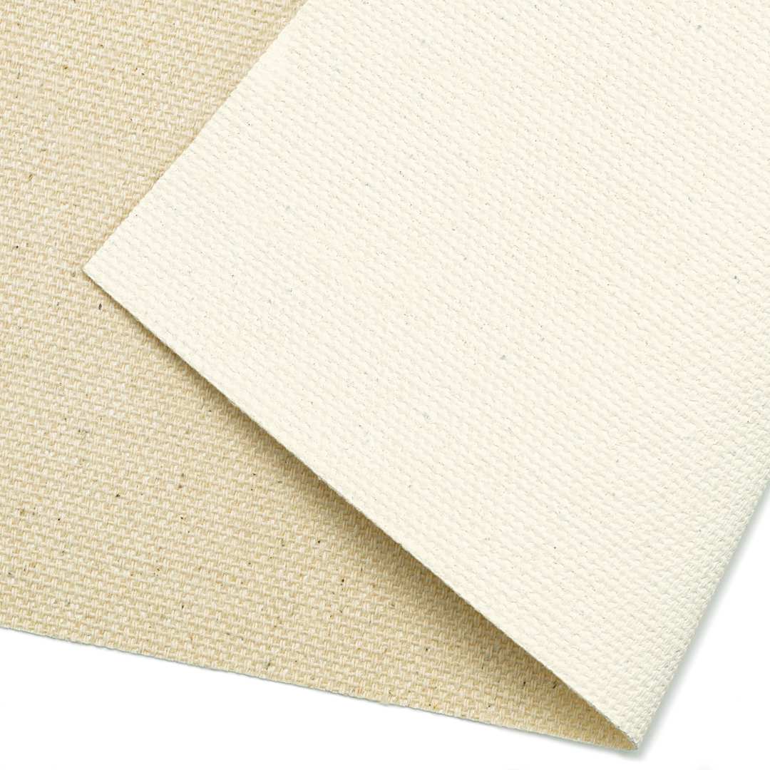 Open in modal - Blick Acrylic Primed Cotton Canvas - Medium, 64-1/2" x 1 yard, Acrylic Primed, by the Yard, close-up of canvas