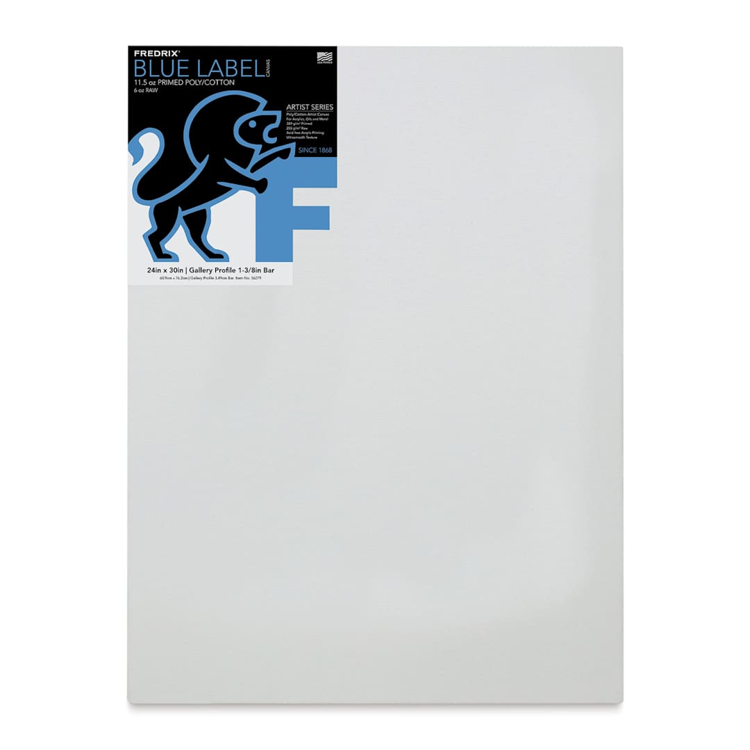 Open in modal - Fredrix Blue Label Cotton Canvas - 24" x 30", Gallery Profile 1-3/8"