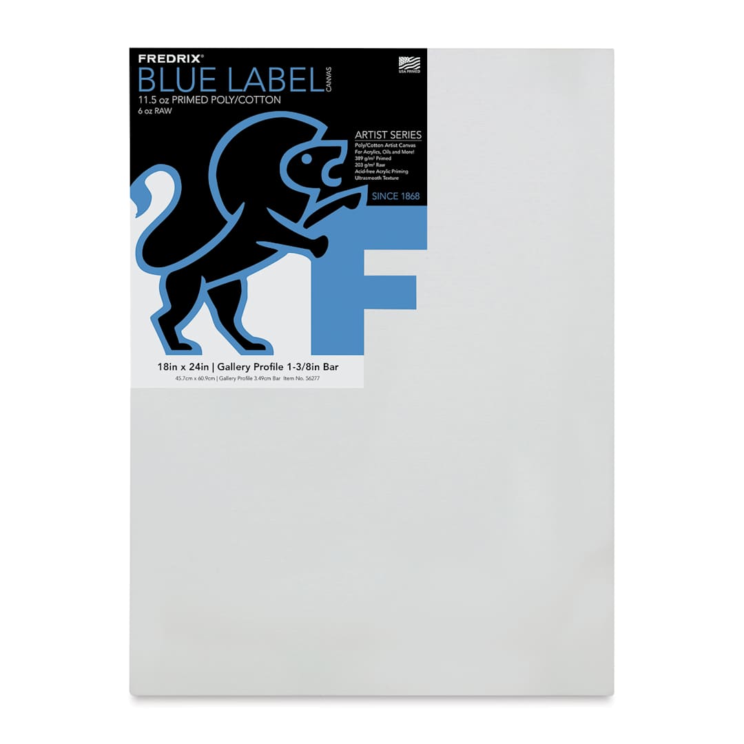 Open in modal - Fredrix Blue Label Cotton Canvas - 18" x 24", Gallery Profile 1-3/8"