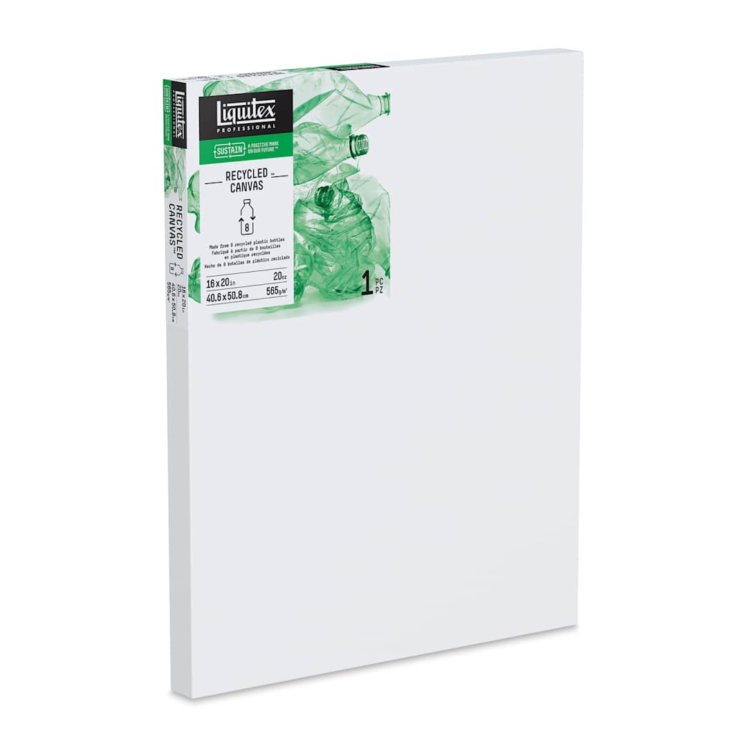 Open in modal - Liquitex Recycled Stretched Canvas - 16" x 20", 1-3/8" Deep Edge Profile, at an angle