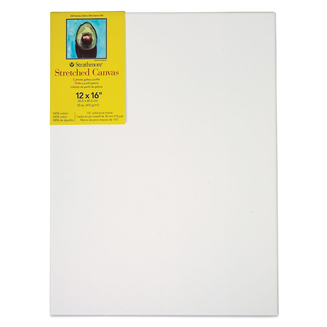 Open in modal - Strathmore 300 Series Stretched Cotton Canvas - 1-3/8" Profile, 12" x 16"