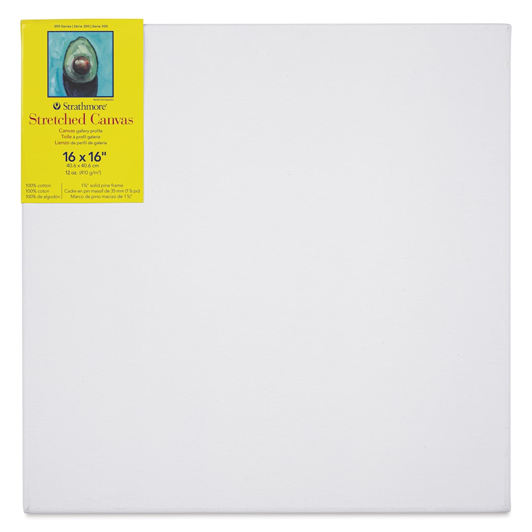 Open in modal - Strathmore 300 Series Stretched Cotton Canvas - 1-3/8" Profile, 16" x 16"