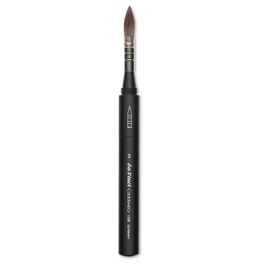 Open in modal - Da Vinci Casaneo Synthetic Squirrel Watercolor Brush - Travel Quill Round