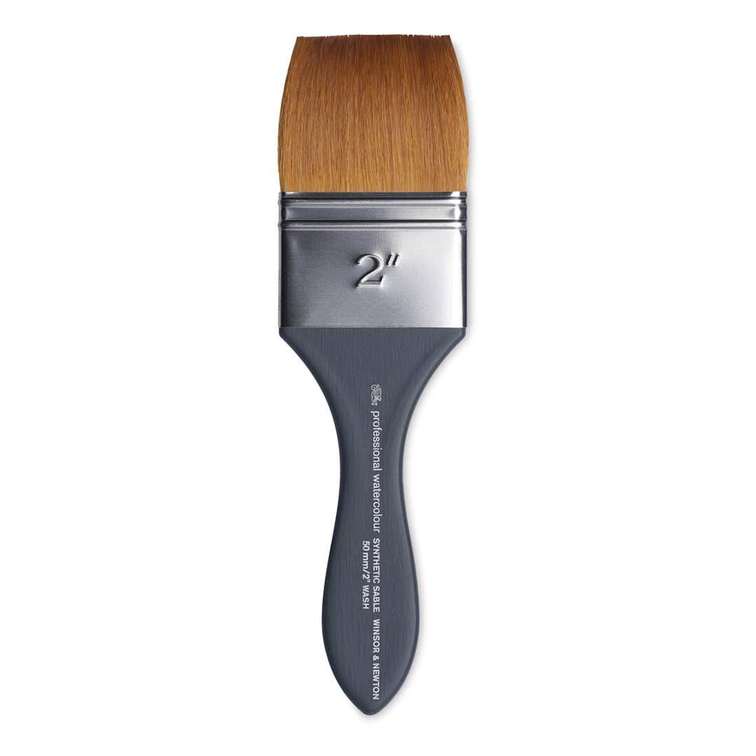 Open in modal - Winsor & Newton Professional Watercolor Synthetic Sable Brush - Wash, 2", Short Handle
