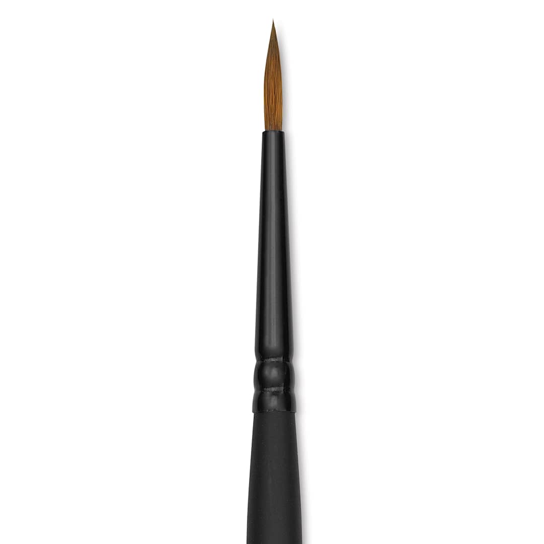 Open in modal - Raphaël Stradivarius Synthetic Kolinsky Sable Brush - Round, Size 0, Short Handle (close-up)