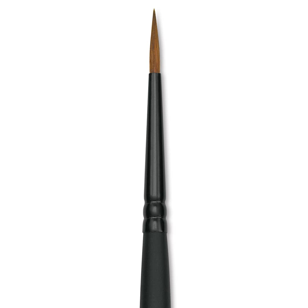 Open in modal - Raphaël Stradivarius Synthetic Kolinsky Sable Brush - Round Sharp, Size 0, Short Handle (close-up)