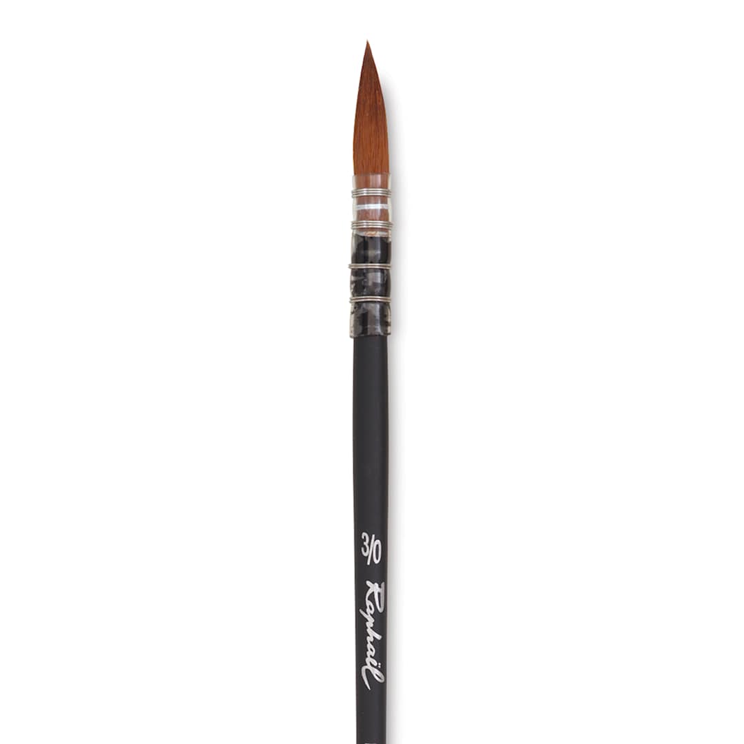 Open in modal - Raphaël Stradivarius Synthetic Kolinsky Sable Brush - Mop, Size 3/0, Short Handle, close-up