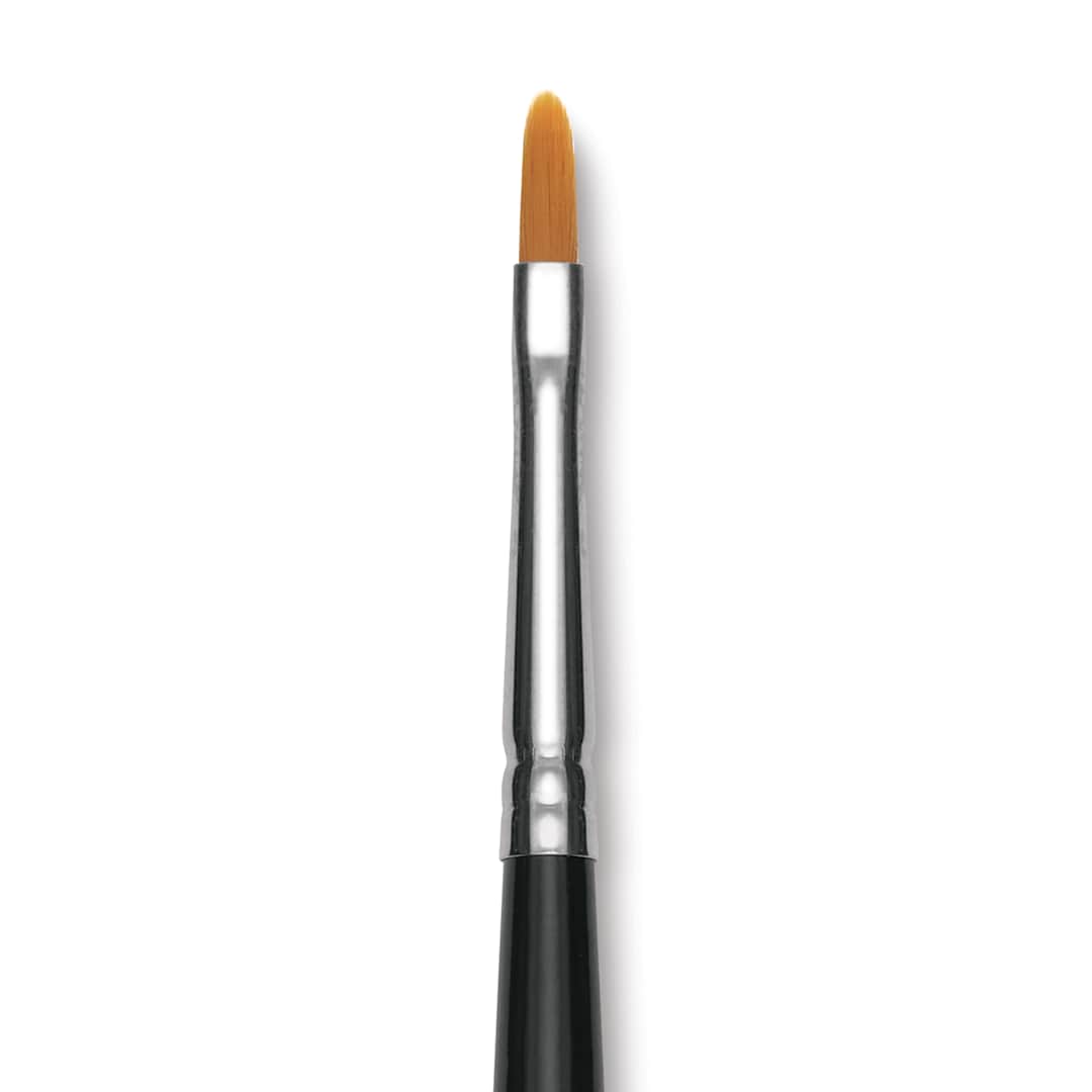 Open in modal - Utrecht Synthetic Sablette Brush - Long Handle, Filbert, Size 2, close-up