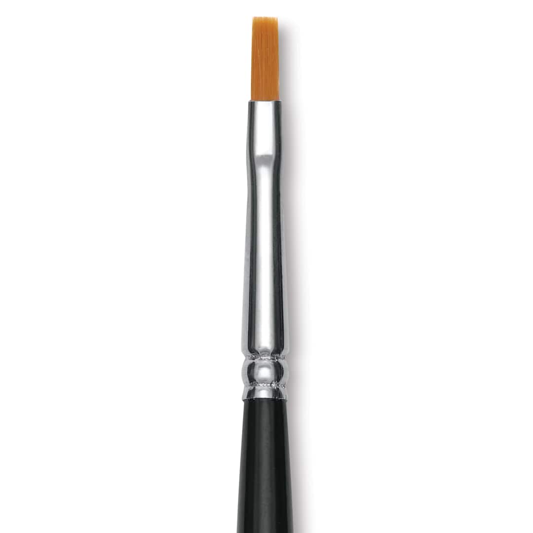 Open in modal - Utrecht Synthetic Sablette Brush - Long Handle, Flat, Size 2, close-up