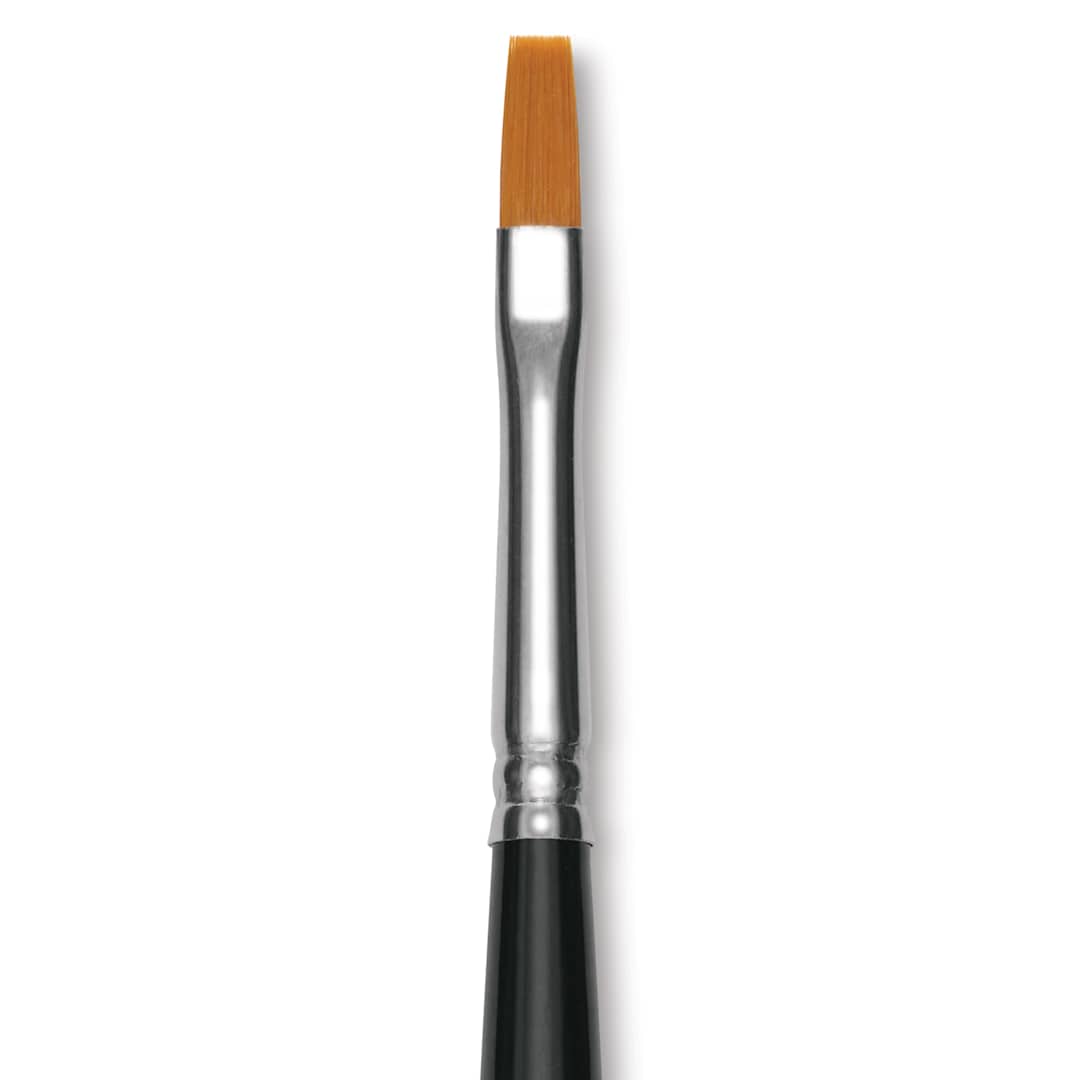 Open in modal - Utrecht Synthetic Sablette Brush - Long Handle, Flat, Size 4, close-up