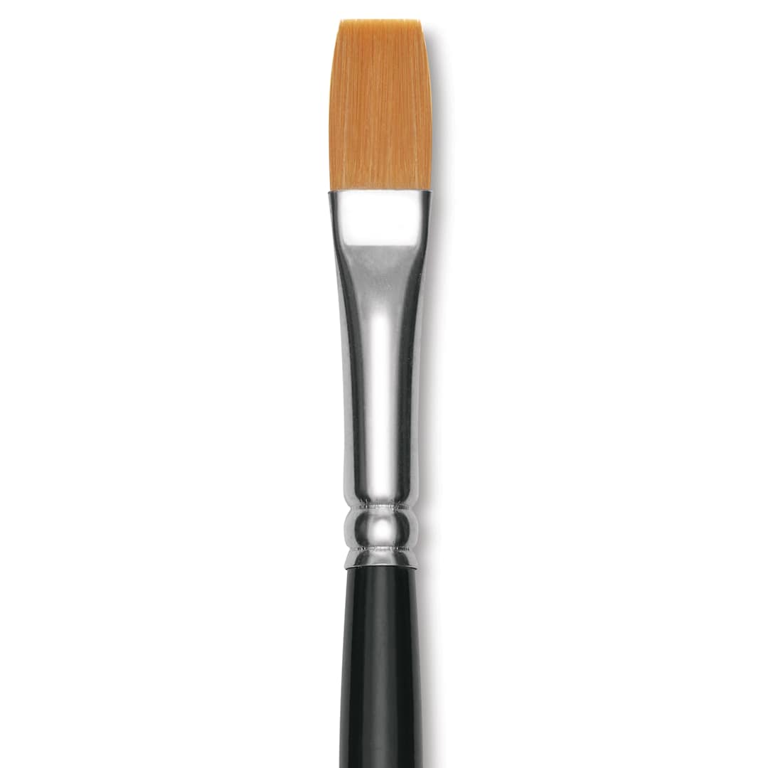 Open in modal - Utrecht Synthetic Sablette Brush - Long Handle, Flat, Size 10, close-up