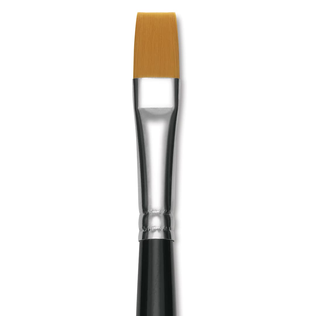 Open in modal - Utrecht Synthetic Sablette Brush - Long Handle, Bright, Size 12, close-up