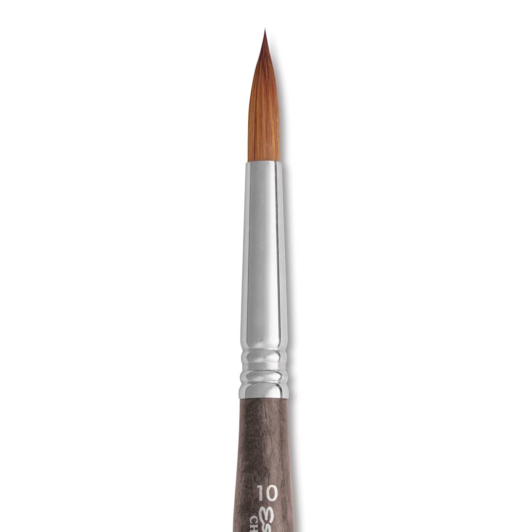 Open in modal - Escoda Chronos Synthetic Blend Travel Brush - Round, Size 10, close-up of the brush
