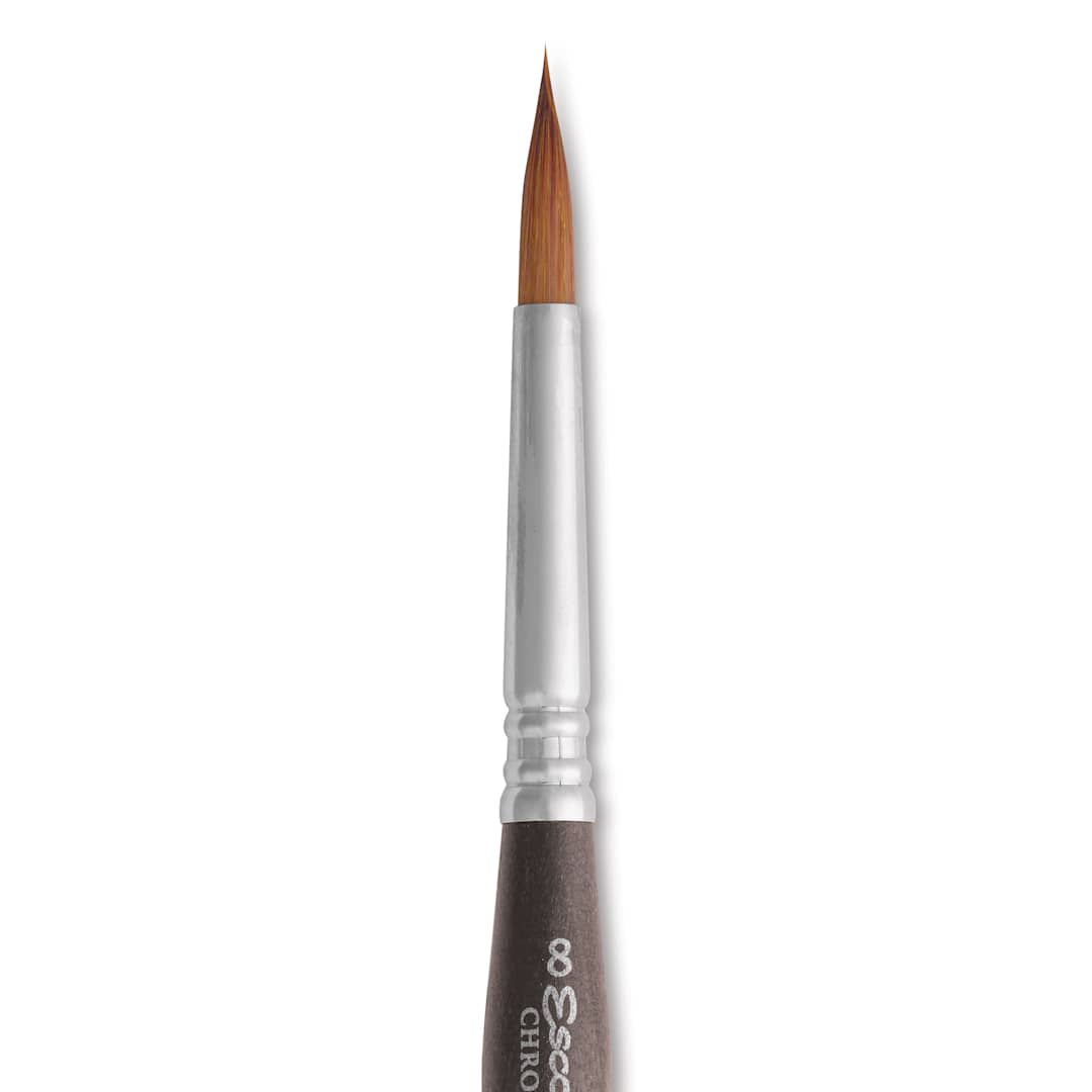 Open in modal - Escoda Chronos Synthetic Blend Travel Brush - Round, Size 8, close-up of the brush