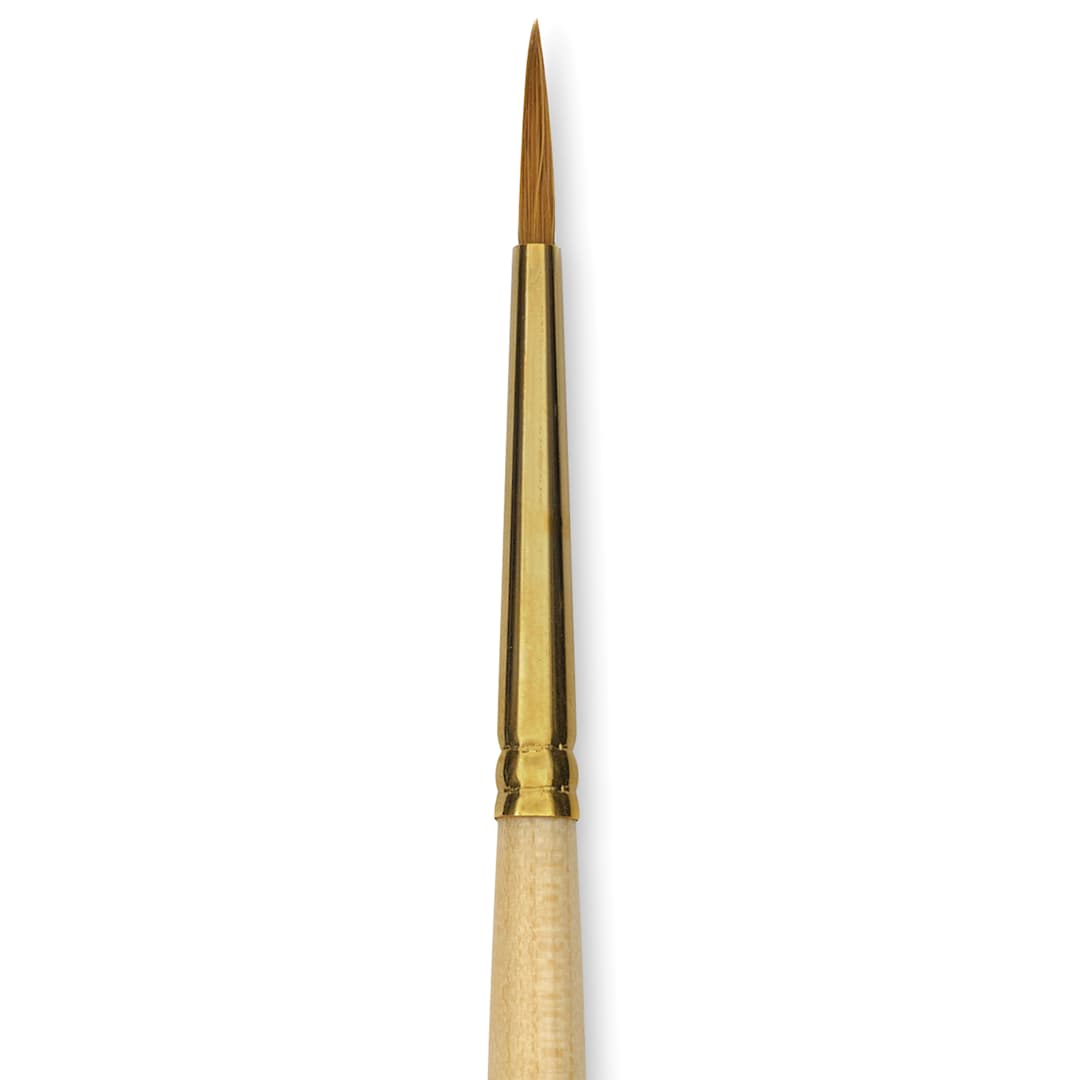 Open in modal - Silver Brush Silver Kolinsky Red Sable Brush - Short Handle, Round, Size 2, close-up