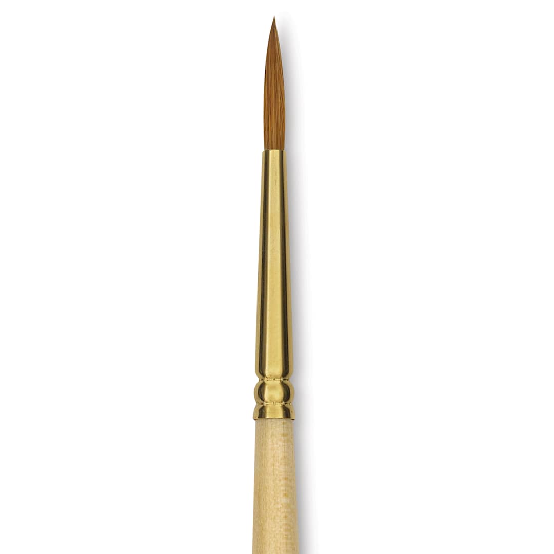 Open in modal - Silver Brush Silver Kolinsky Red Sable Brush - Short Handle, Round, Size 4, close-up