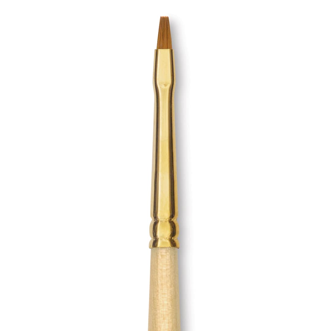 Open in modal - Silver Brush Silver Kolinsky Red Sable Brush - Short Handle, Bright, Size 0, close-up