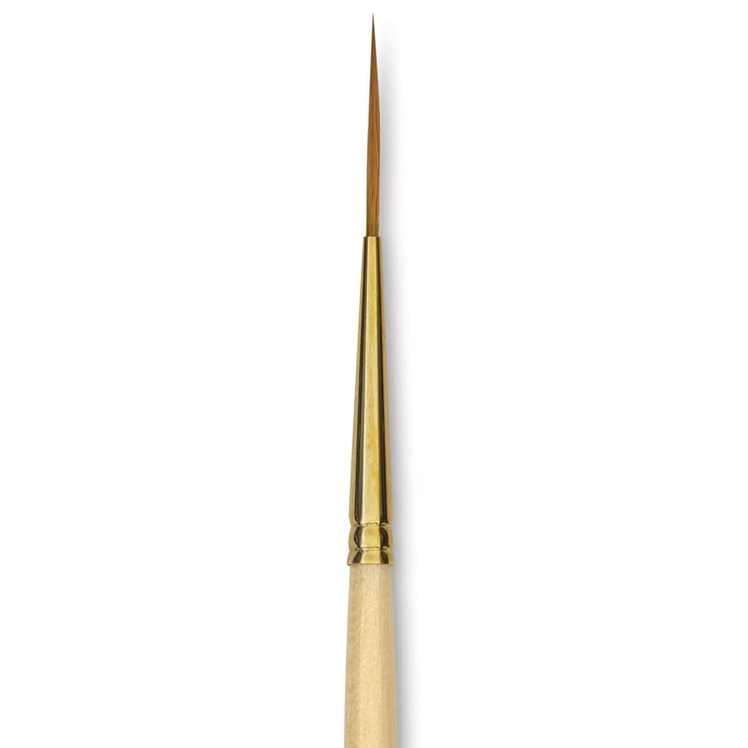 Open in modal - Silver Brush Silver Kolinsky Red Sable Brush - Short Handle, Script Liner, Size 0, close-up