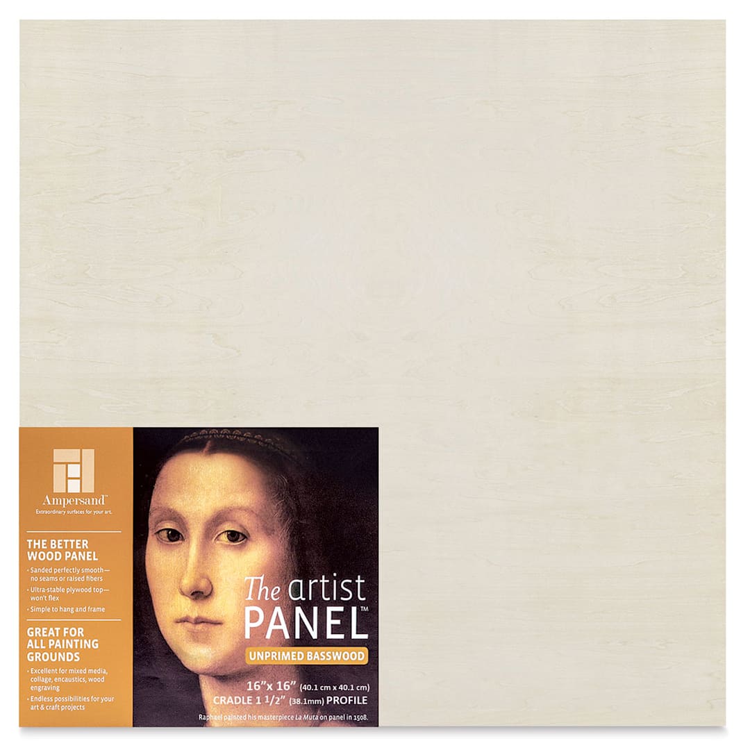 Open in modal - Ampersand Value Series Artist Wood Panel - 16" x 16", 1-1/2" Cradle