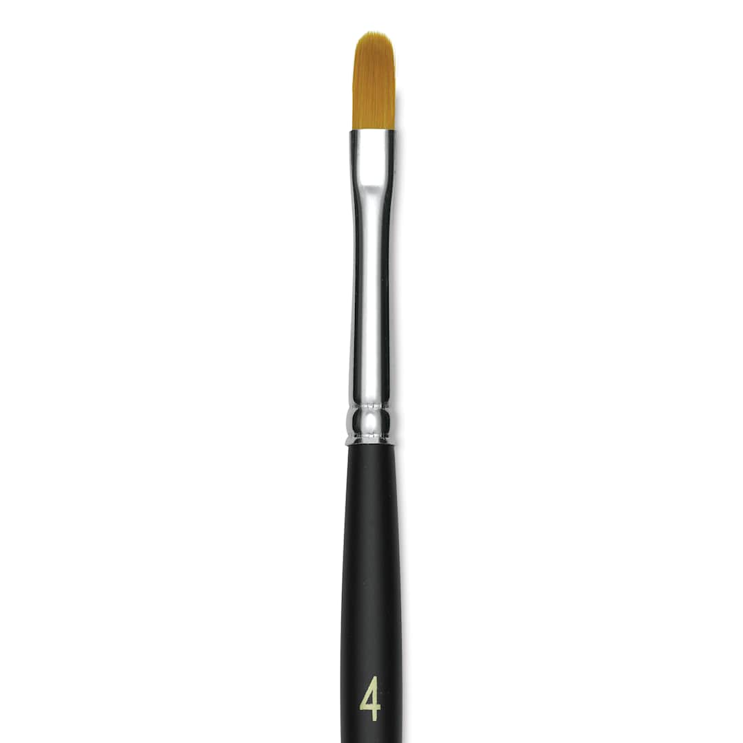 Open in modal - Blick Masterstroke Golden Taklon Brush - Filbert, Short Handle, Size 4 (close-up)