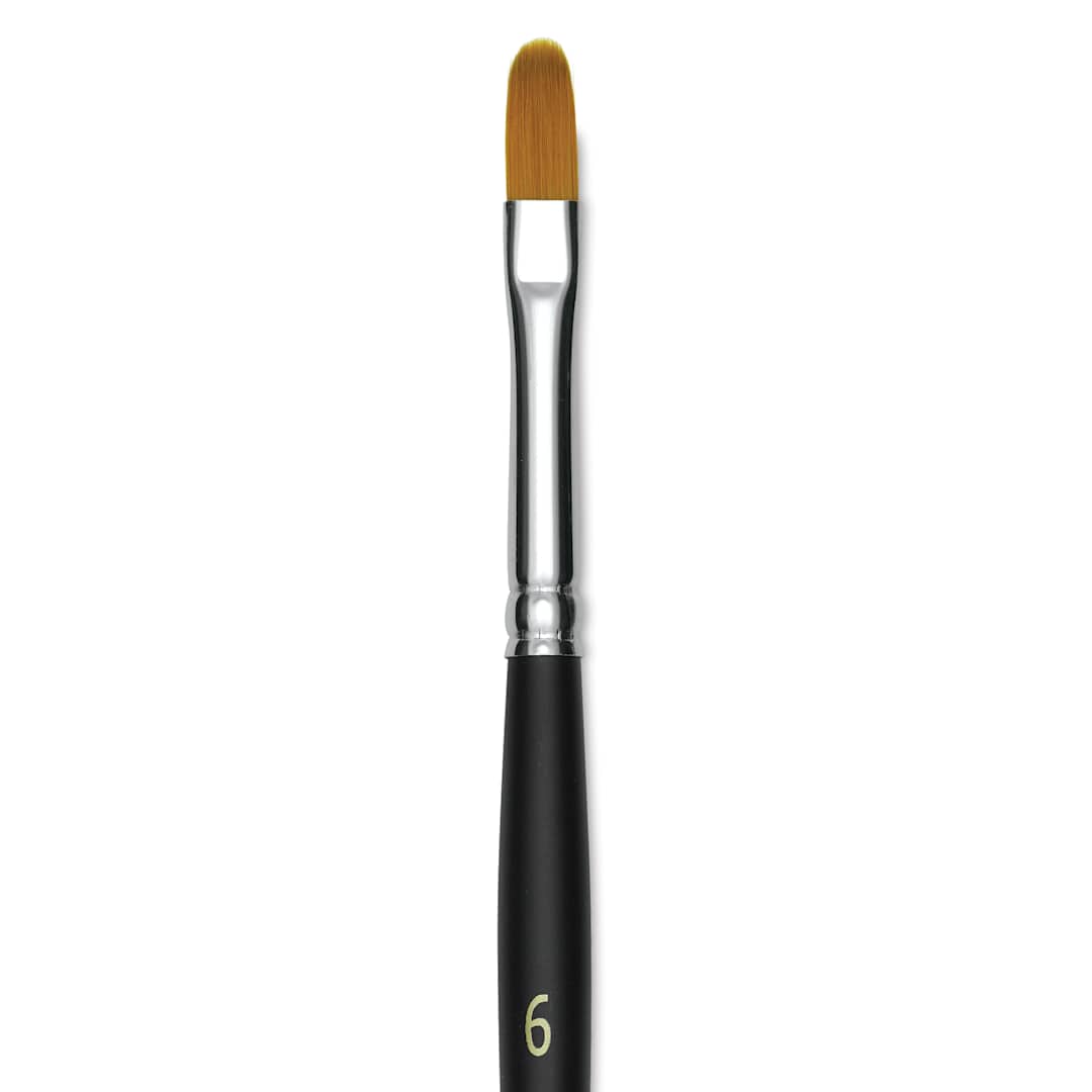 Open in modal - Blick Masterstroke Golden Taklon Brush - Filbert, Short Handle, Size 6 (close-up)