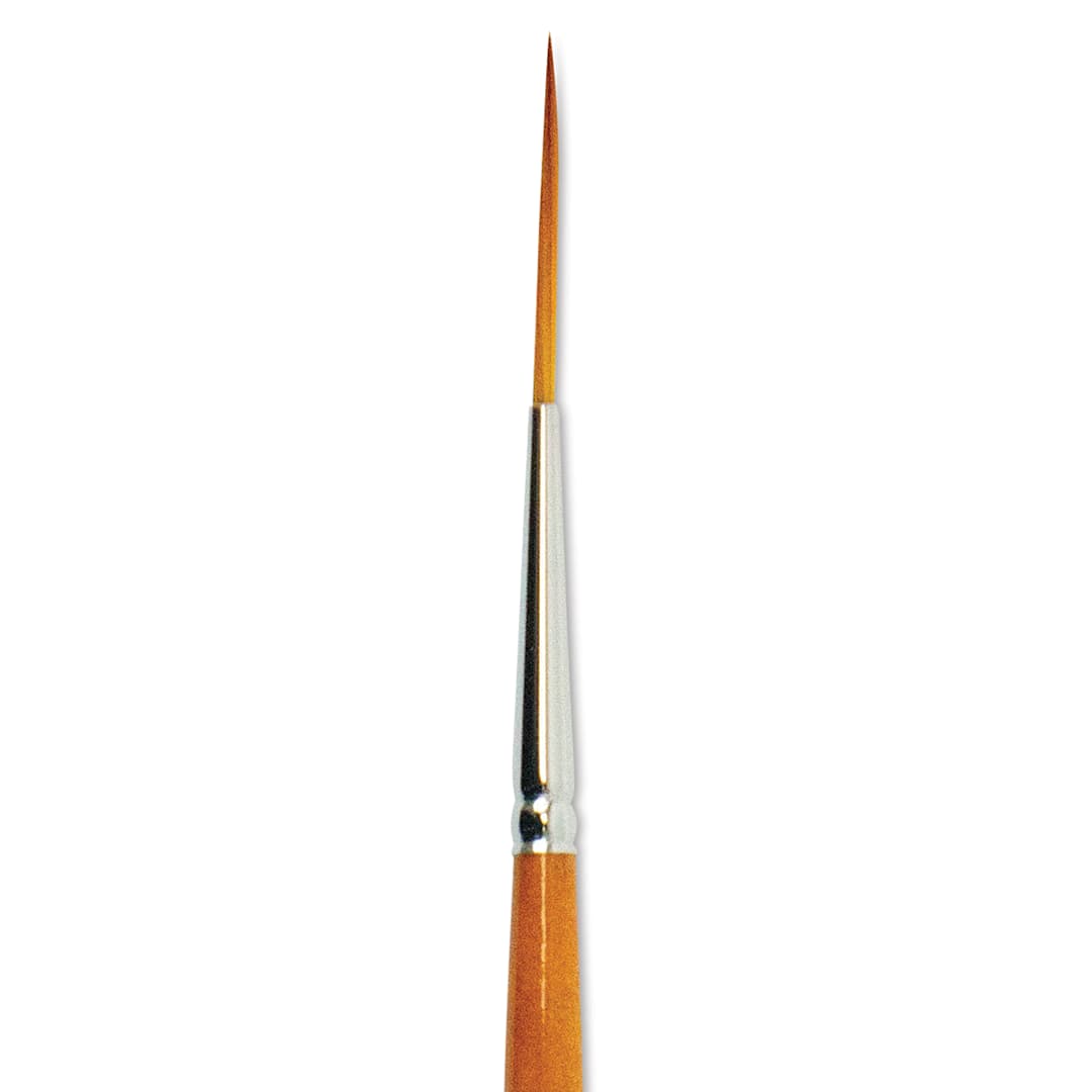 Open in modal - Silver Brush Golden Natural Brush - Script Liner, Short Handle, Size 2 close up