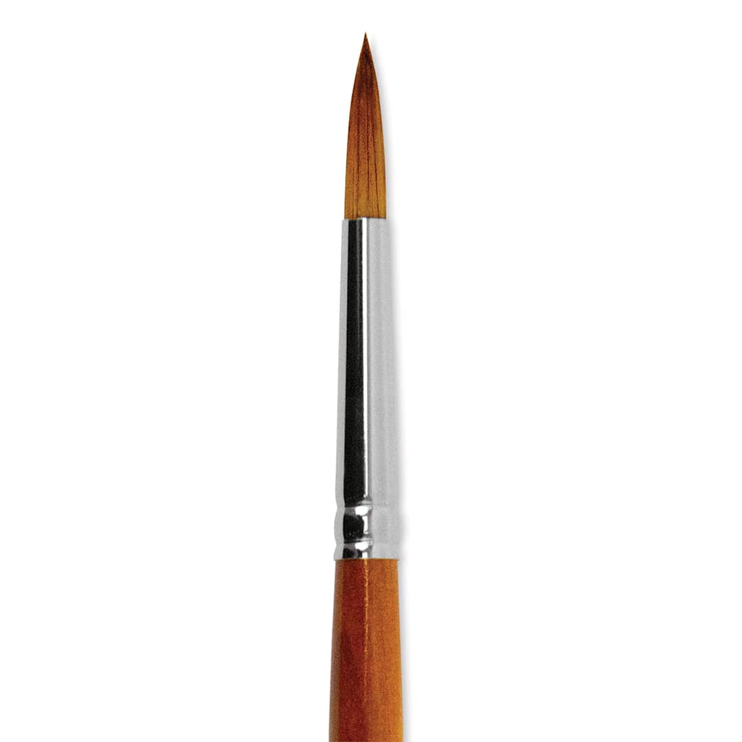 Open in modal - Silver Brush Golden Natural Brush - Round, Size 8 close up