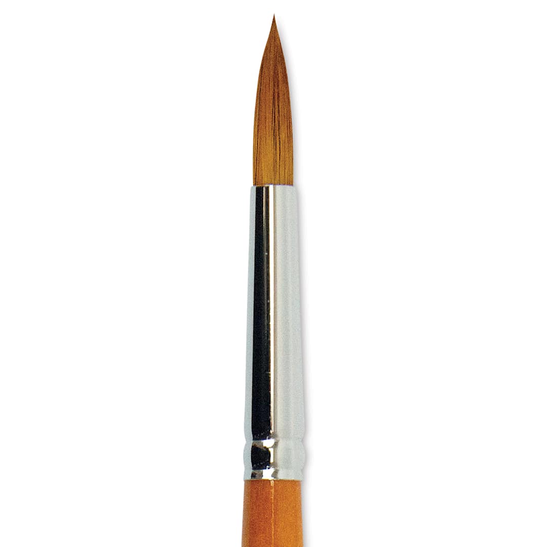 Open in modal - Silver Brush Golden Natural Brush - Round, Short Handle, Size 10 close up