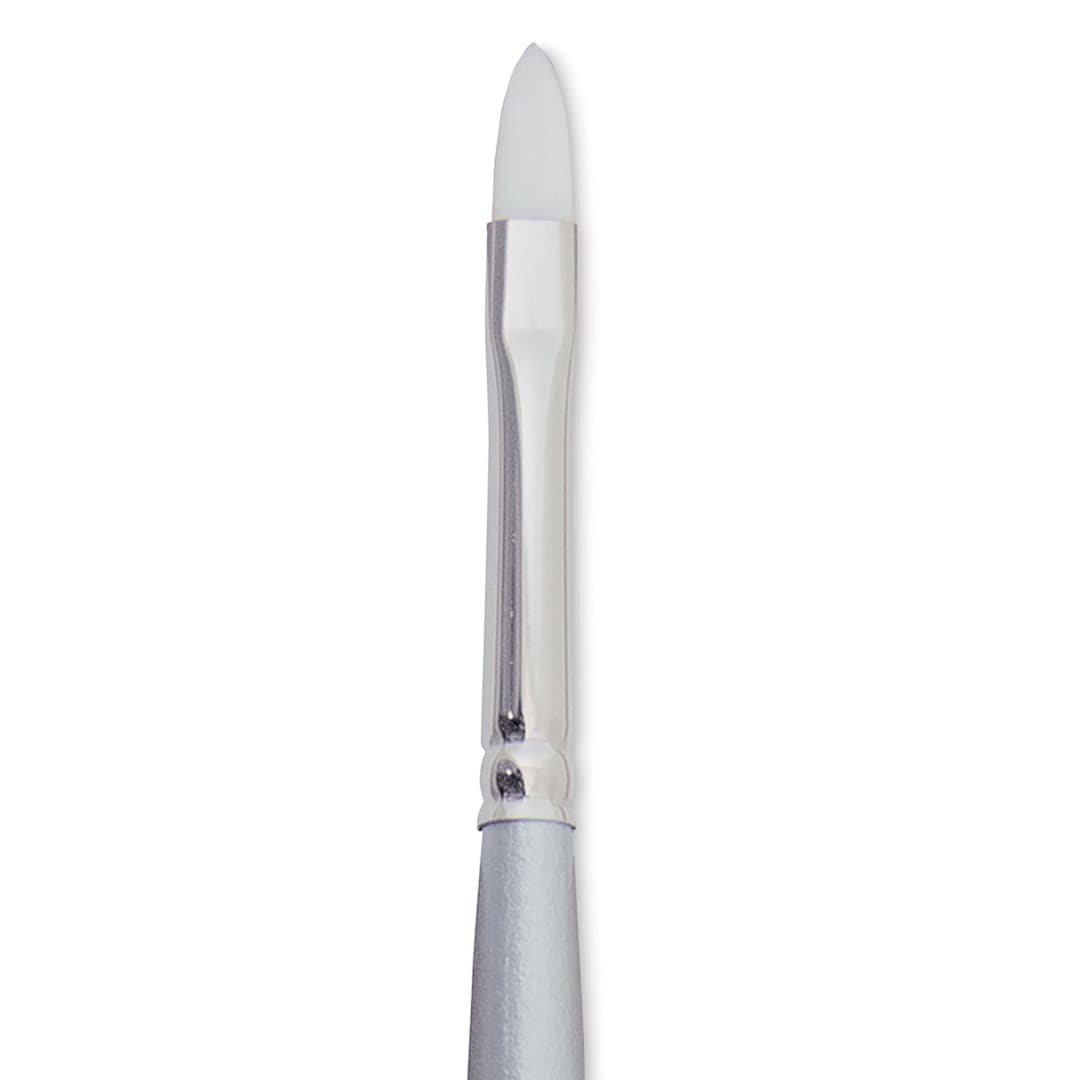 Open in modal - Silver Brush Silverwhite Synthetic Brush - Filbert, Short Handle, Size 4 close up