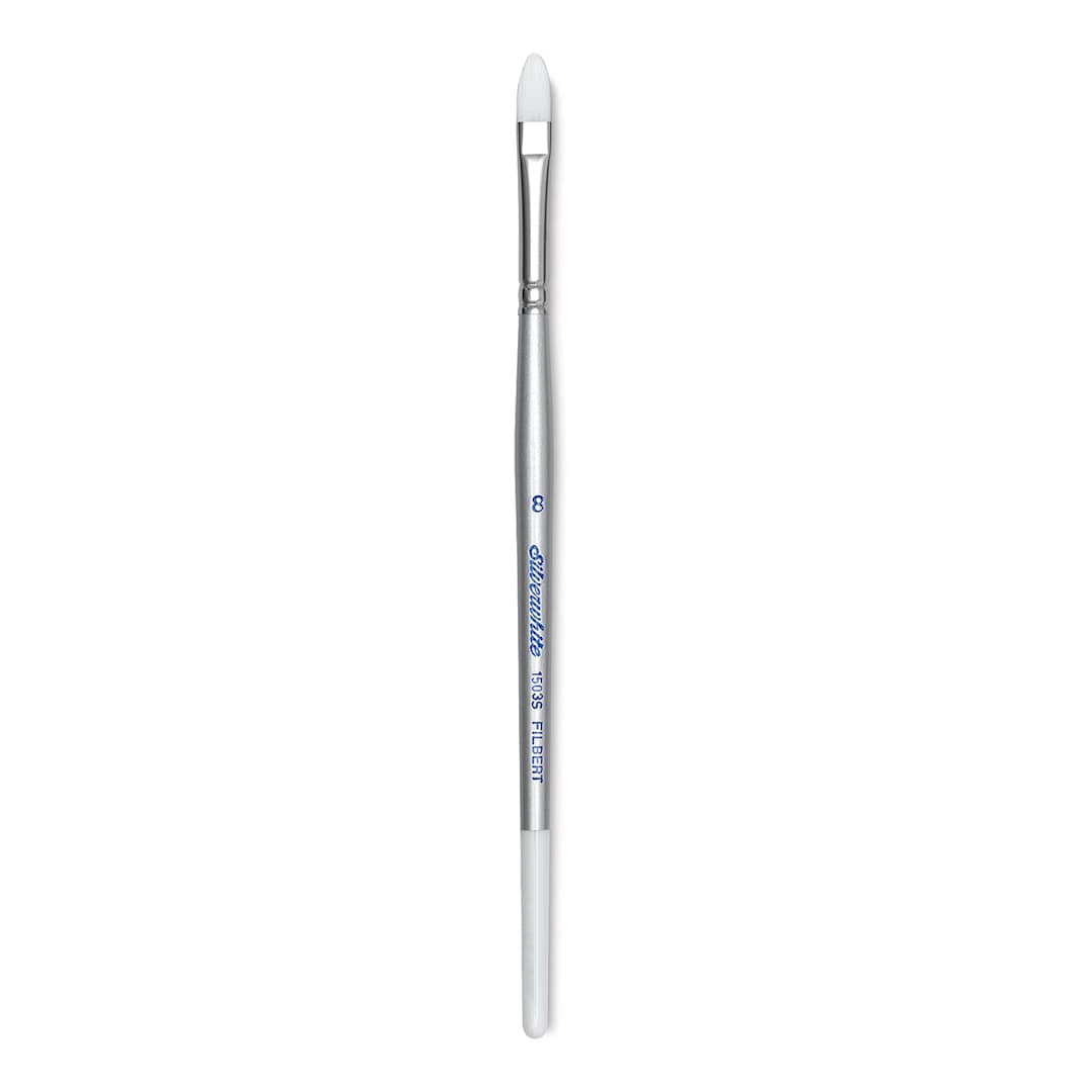 Open in modal - Silver Brush Silverwhite Synthetic Brush - Filbert, Short Handle, Size 8
