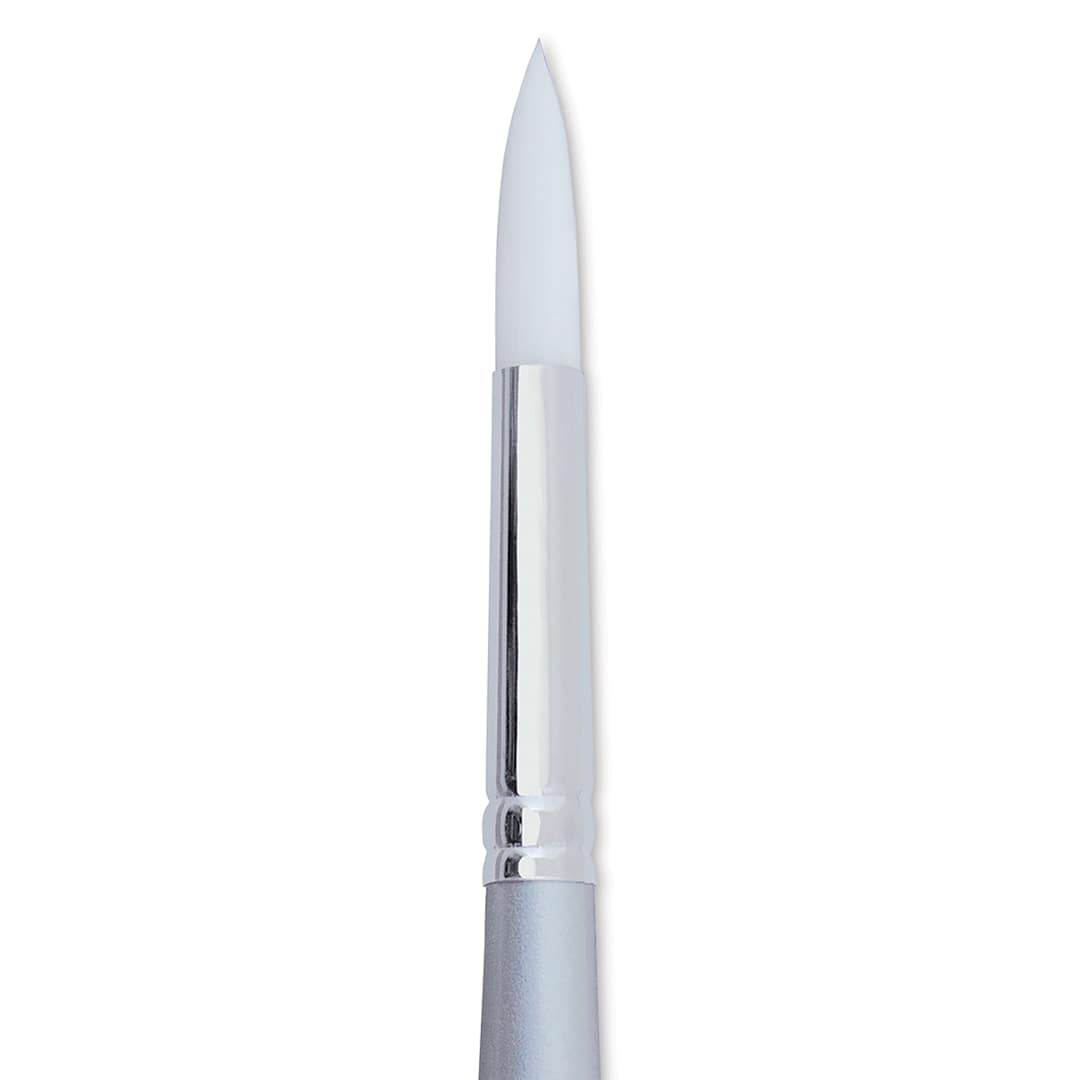 Open in modal - Silver Brush Silverwhite Synthetic Brush - Round, Short Handle, Size 12 close up