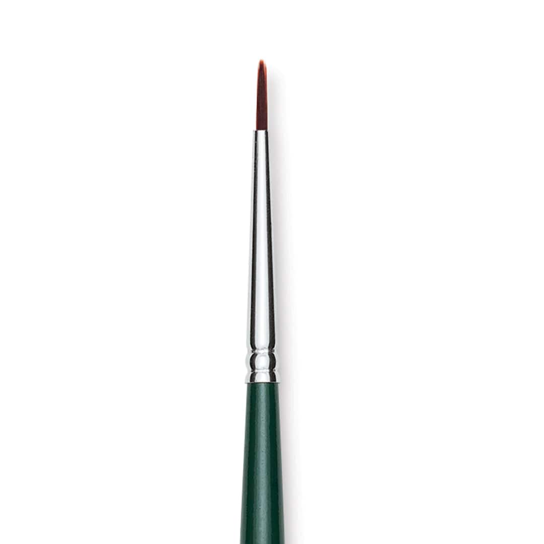 Open in modal - Silver Brush Ruby Satin Synthetic Brush - Round, Size 0, Short Handle close-up