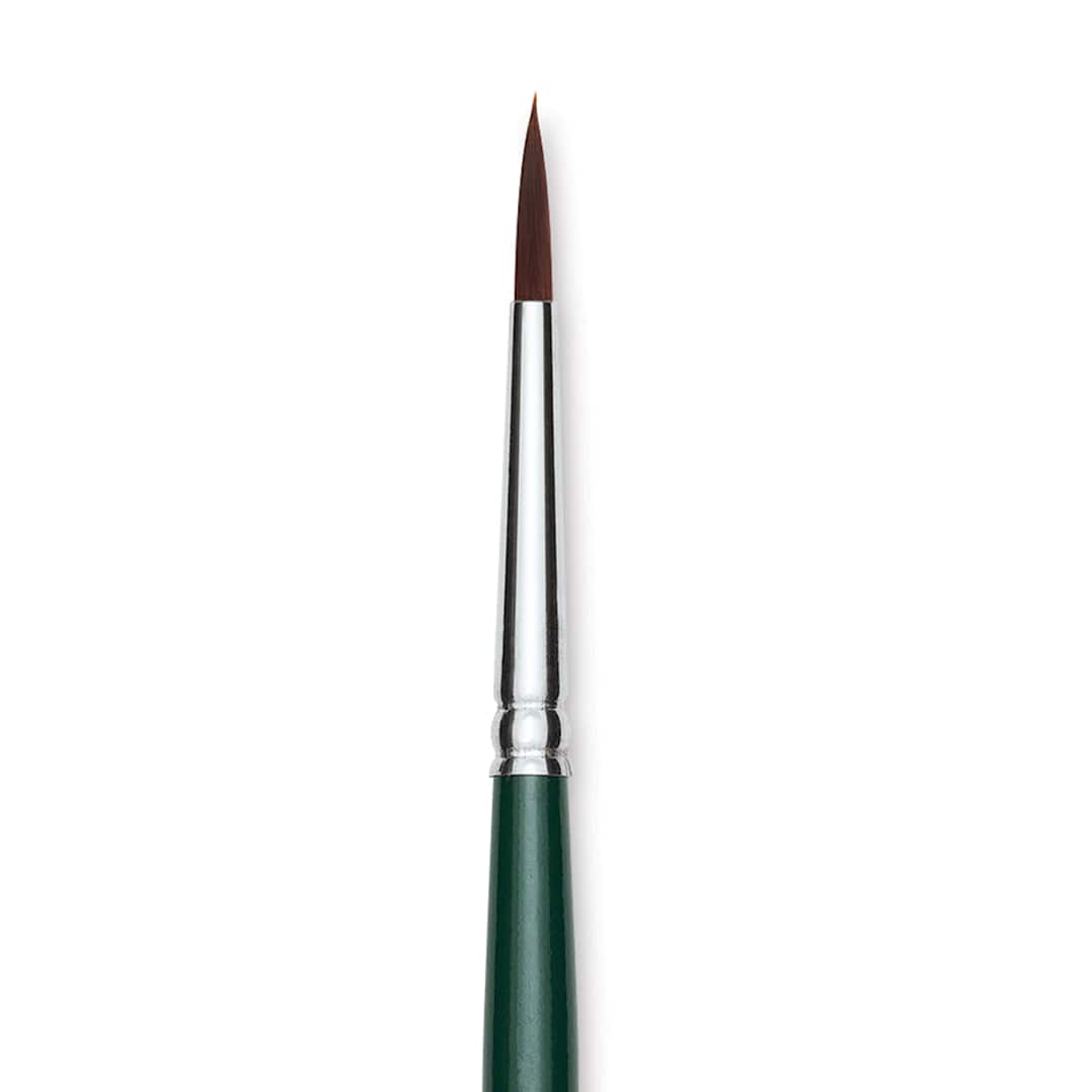 Open in modal - Silver Brush Ruby Satin Synthetic Brush - Round, Size 4, Short Handle close-up