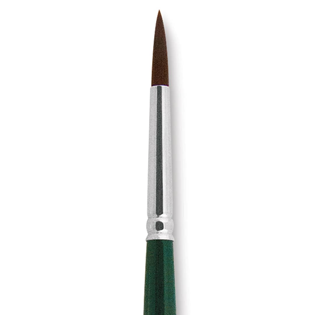 Open in modal - Silver Brush Ruby Satin Synthetic Brush - Round, Size 8, Short Handle close-up