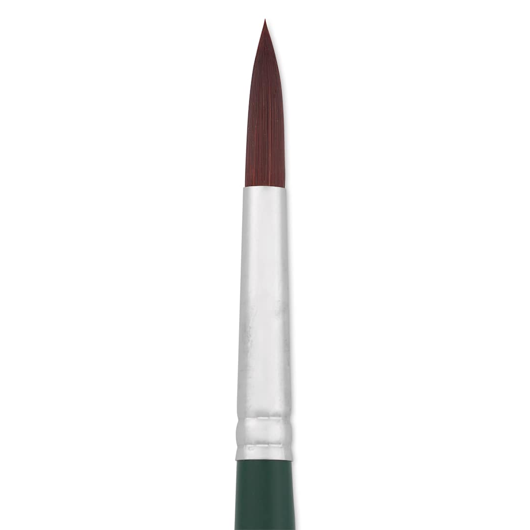 Open in modal - Silver Brush Ruby Satin Synthetic Brush - Round, Size 10, Short Handle, close-up